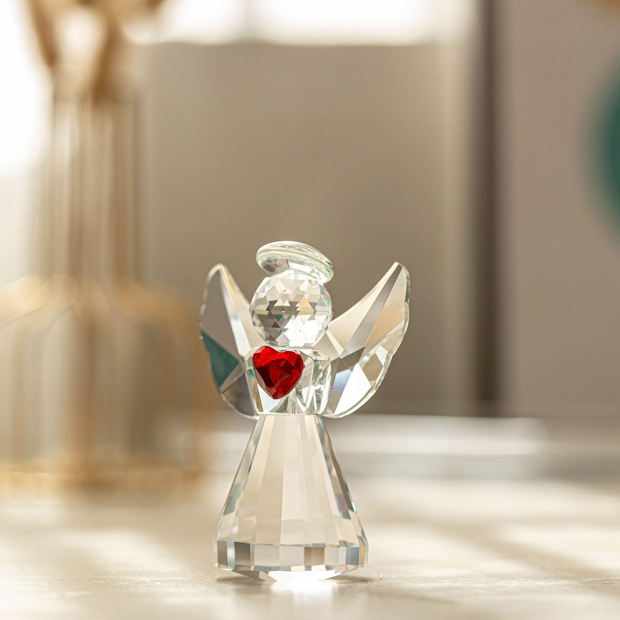 Amazon.co.jp: HDCRYSTALGIFTS クリスタル 守護天使 置物 アート